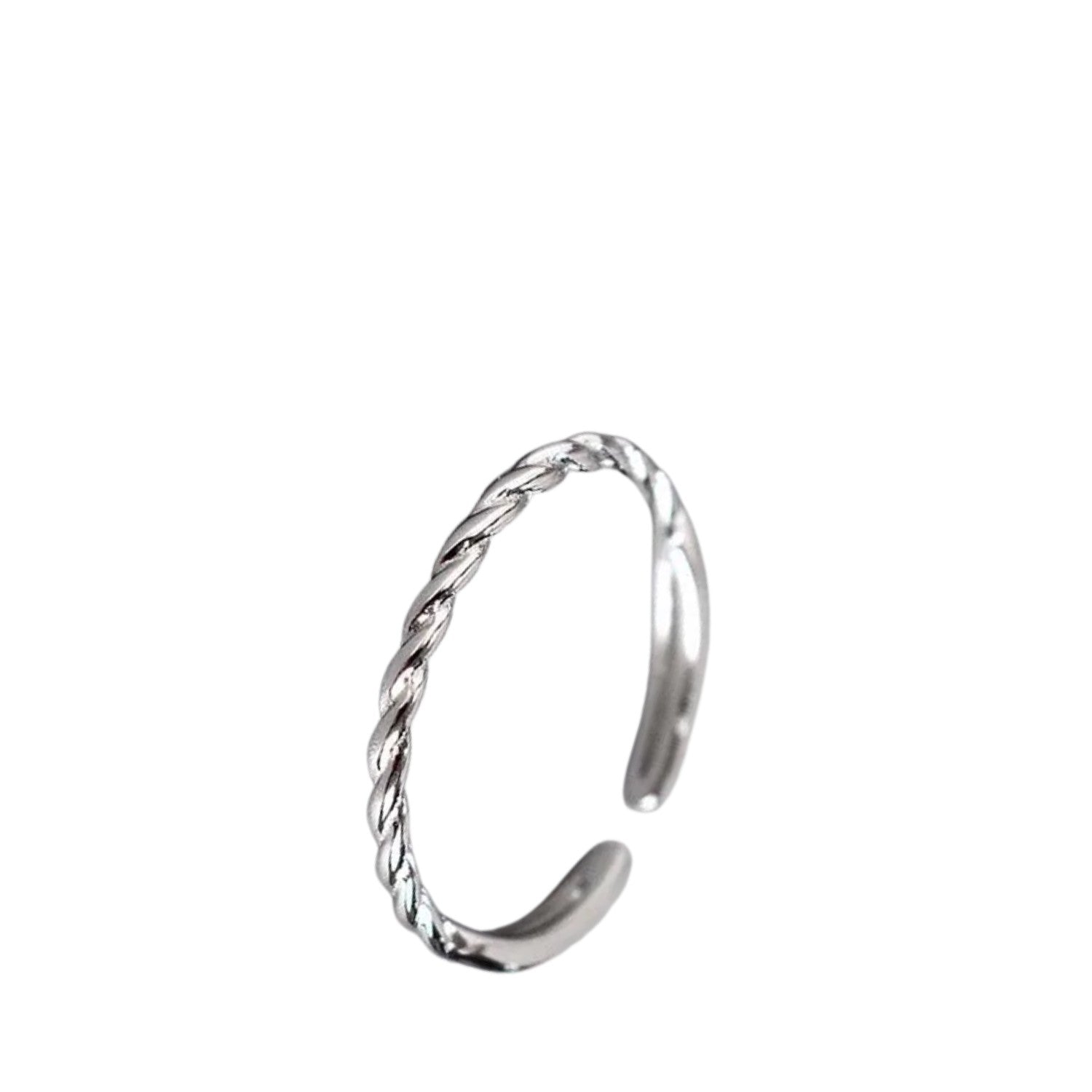 Women's Ring with C-shaped Handcrafted 925 Sterling Silver