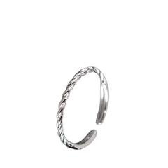 Women's Ring with C-shaped Handcrafted 925 Sterling Silver