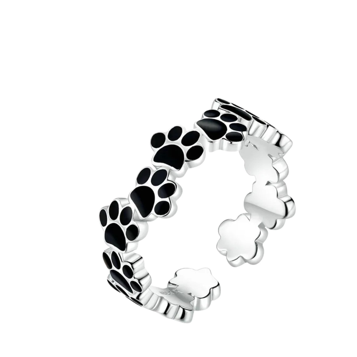 Women's Ring with Pet Paw Design Handcrafted 925 Sterling Silver