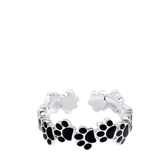Women's Ring with Pet Paw Design Handcrafted 925 Sterling Silver