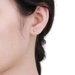 Women's Round Bead Earrings Handcrafted 925 Sterling Silver