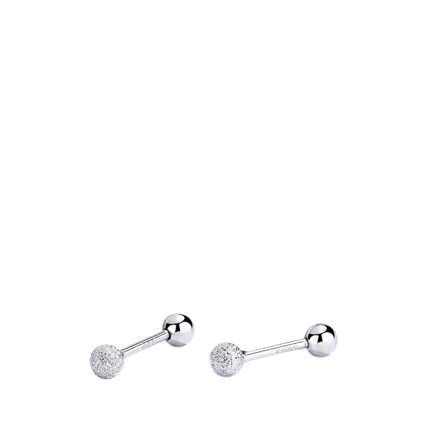Women's Round Bead Earrings Handcrafted 925 Sterling Silver