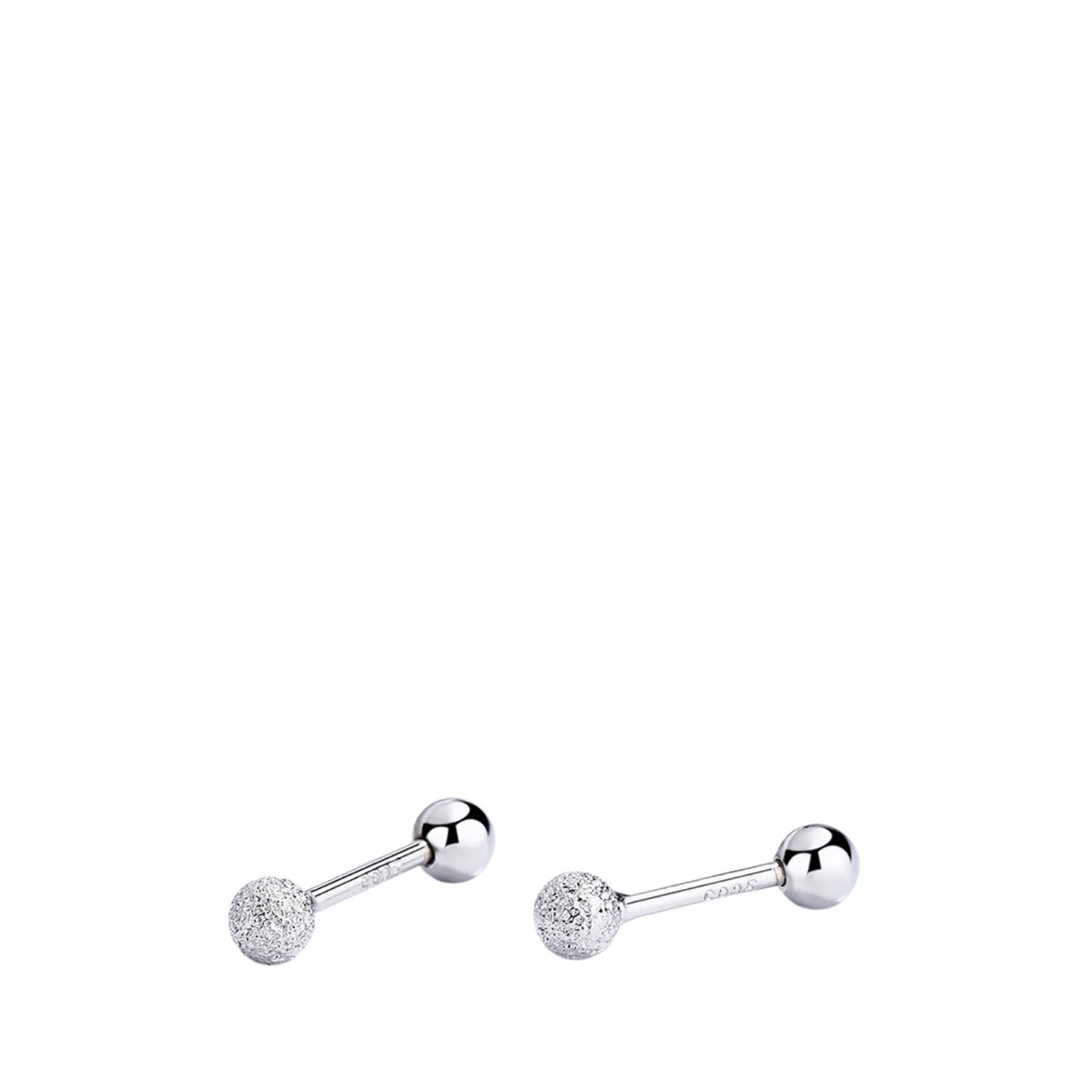 Women's Round Bead Earrings Handcrafted 925 Sterling Silver