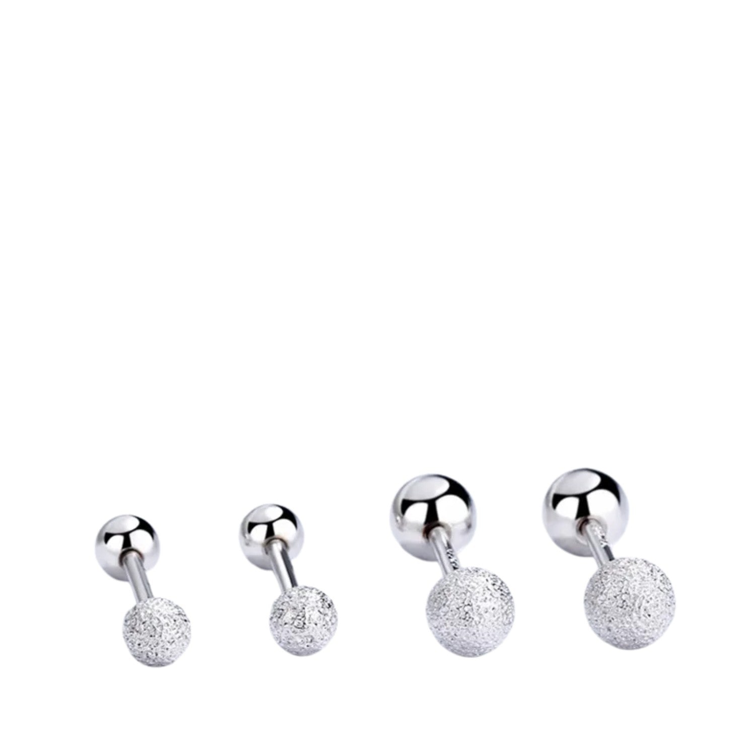 Women's Round Bead Earrings Handcrafted 925 Sterling Silver