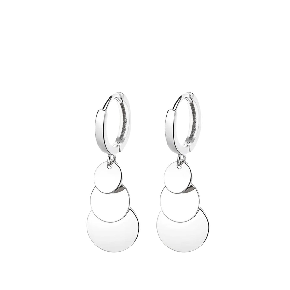 Women's Round Earrings Handcrafted 925 Sterling Silver