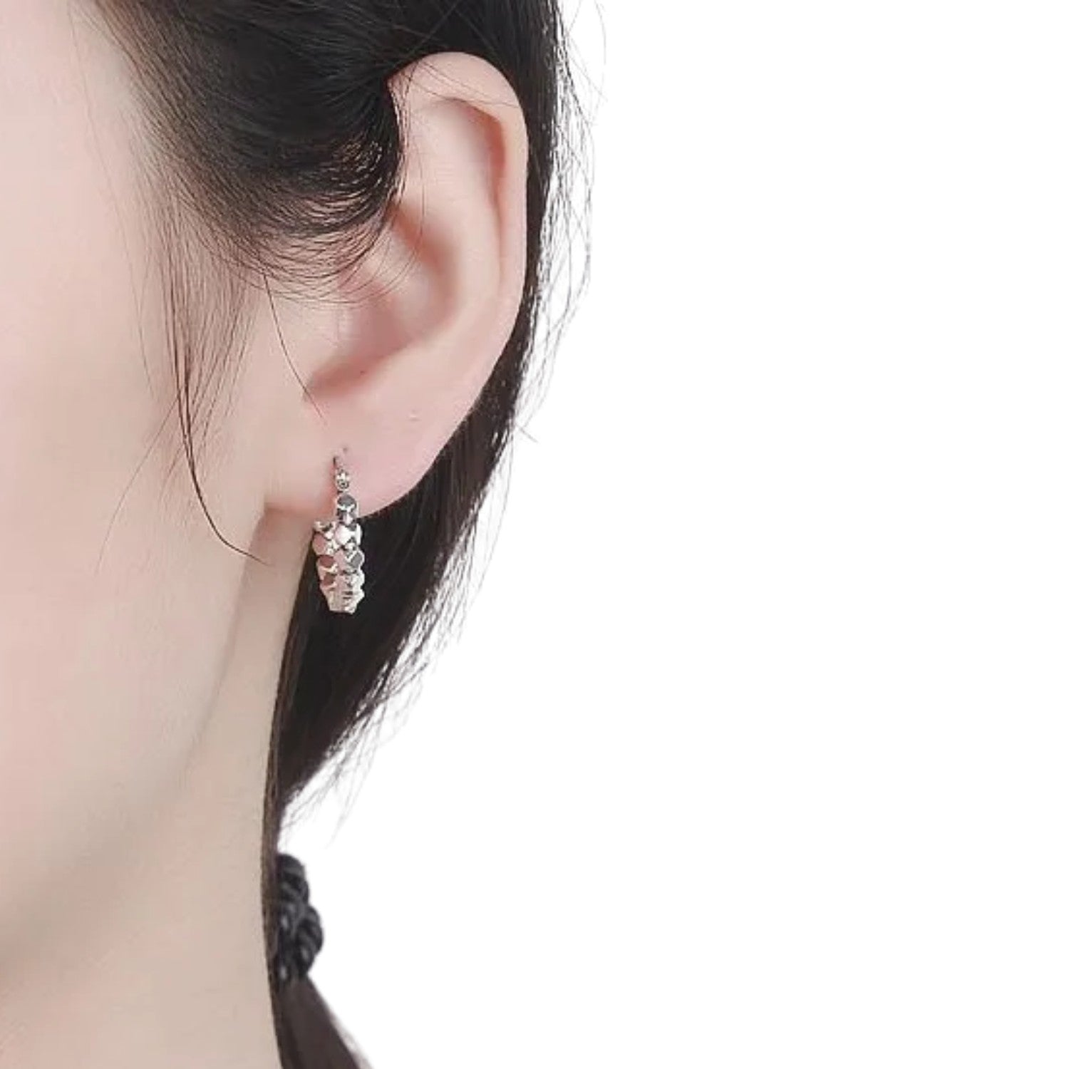 Women's Round Earrings  Handcrafted 925 Sterling Silver