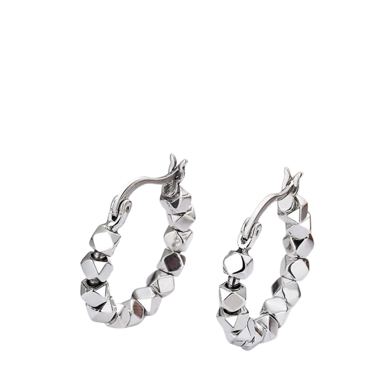 Women's Round Earrings  Handcrafted 925 Sterling Silver