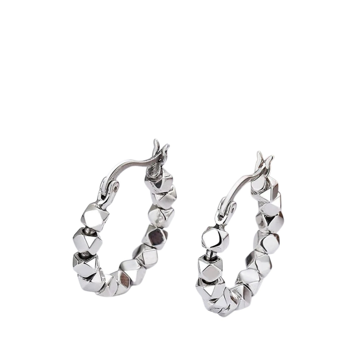 Women's Round Earrings  Handcrafted 925 Sterling Silver