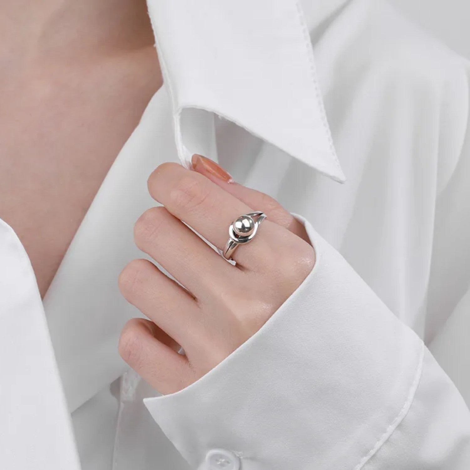 Women's Round Ring Handcrafted 925 Sterling Silver