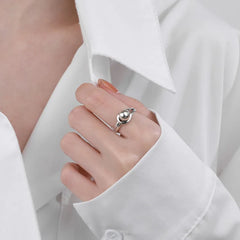 Women's Round Ring Handcrafted 925 Sterling Silver