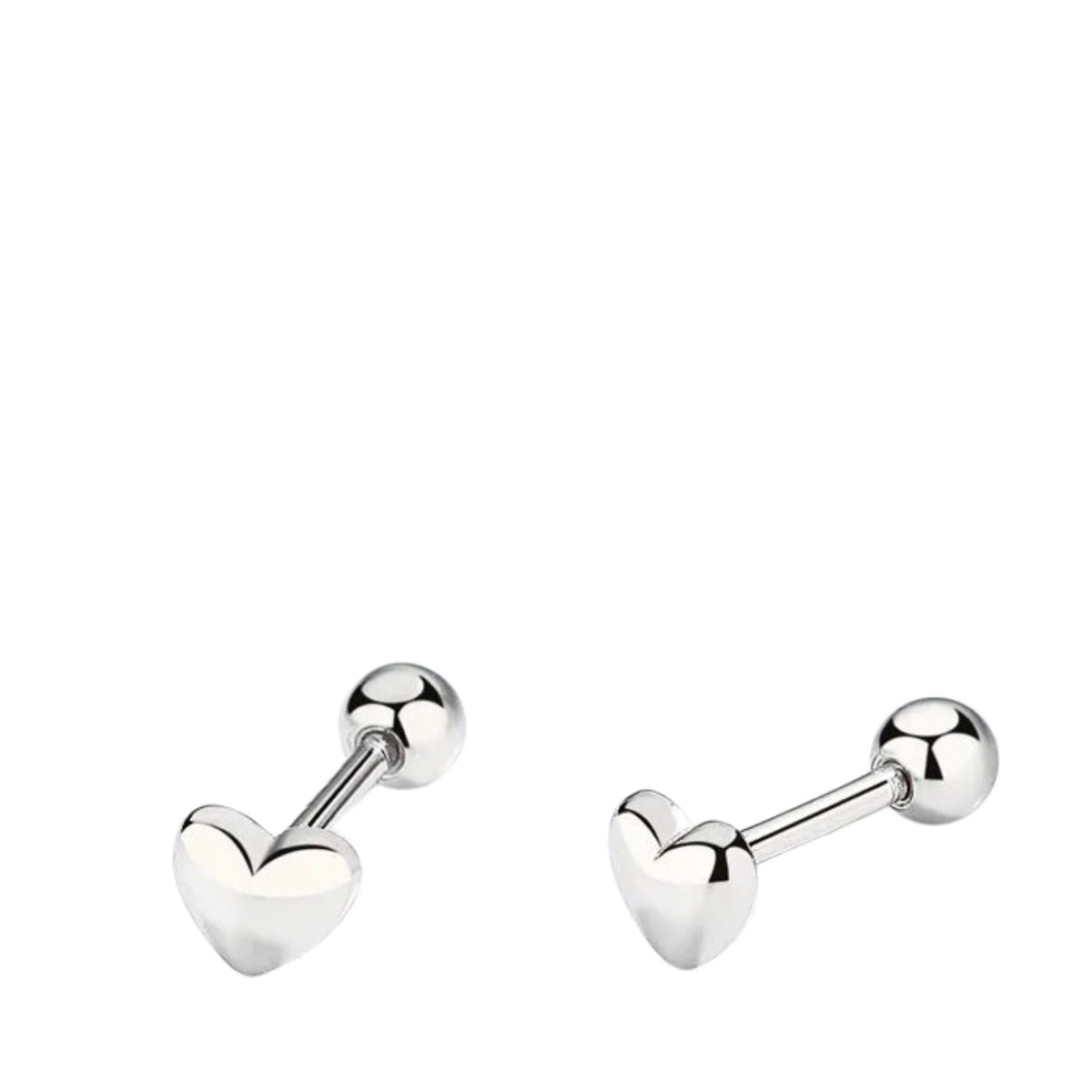 Women's Small Heart Earrings  Handcrafted 925 Sterling Silver