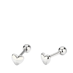 Women's Small Heart Earrings  Handcrafted 925 Sterling Silver
