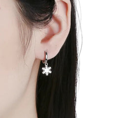 Women's Snowflake-shaped Earrings Handcrafted 925 Sterling Silver
