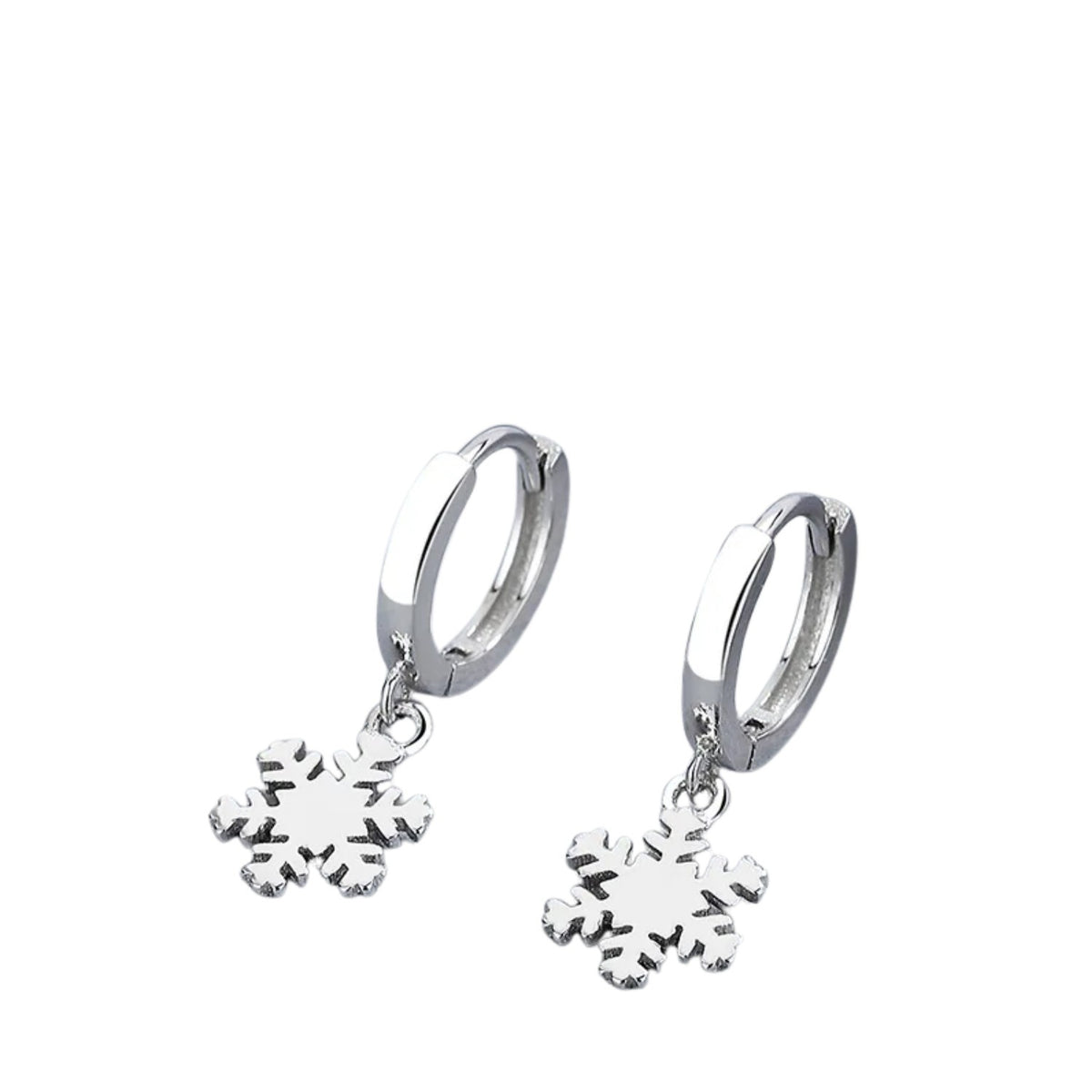 Women's Snowflake-shaped Earrings Handcrafted 925 Sterling Silver
