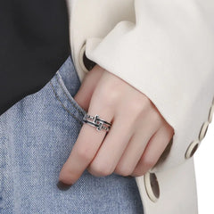Women's T-shaped Ring Handcrafted 925 Sterling Silver