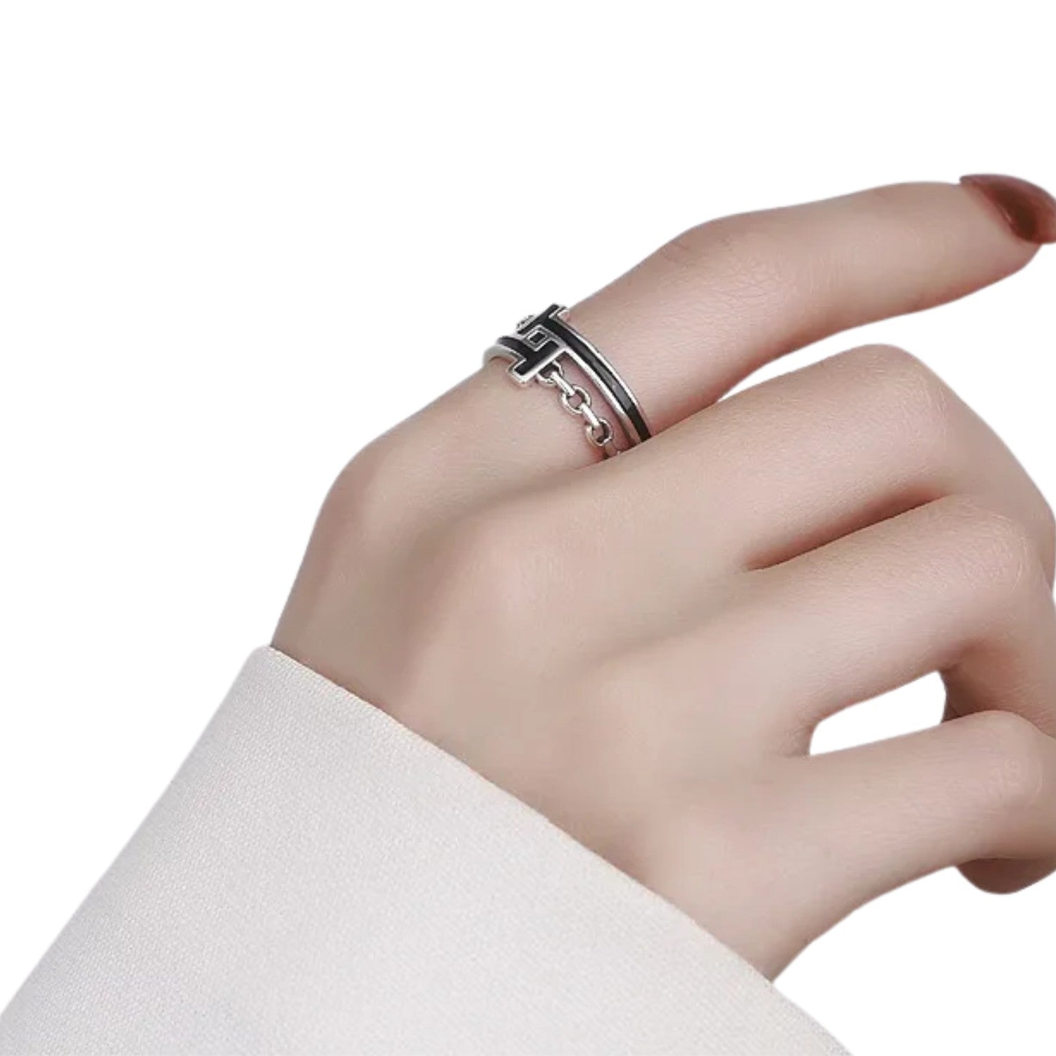 Women's T-shaped Ring Handcrafted 925 Sterling Silver