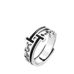 Women's T-shaped Ring Handcrafted 925 Sterling Silver