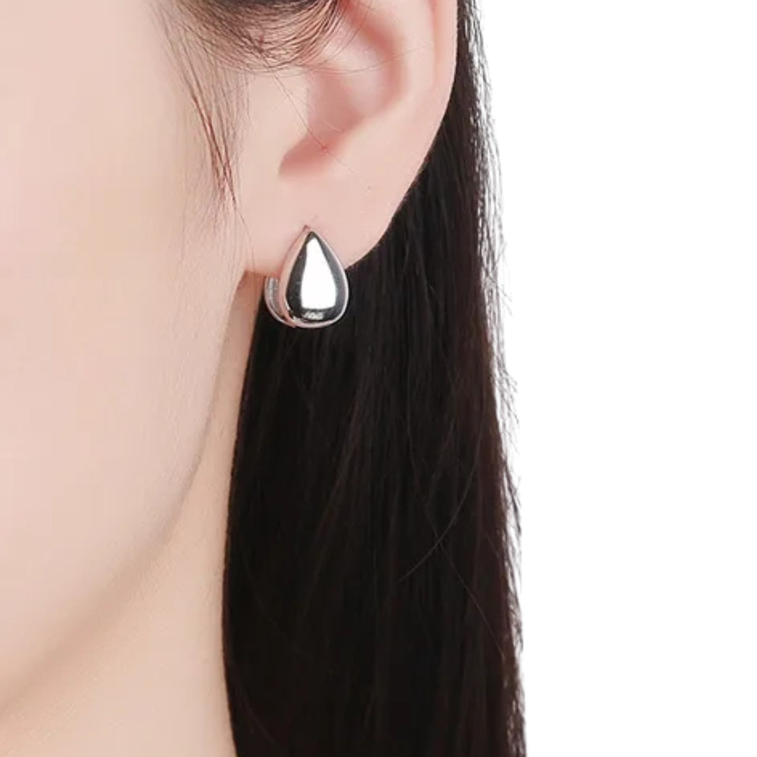 Women's Teardrop Shaped Earrings Handcrafted 925 Sterling Silver