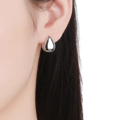 Women's Teardrop Shaped Earrings Handcrafted 925 Sterling Silver