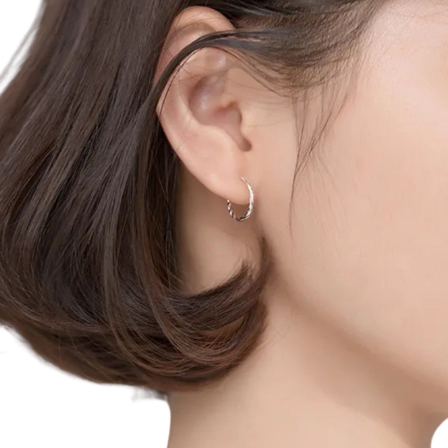 Women's Twisted Chain Earrings Handcrafted 925 Sterling Silver