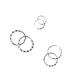 Women's Twisted Chain Earrings Handcrafted 925 Sterling Silver