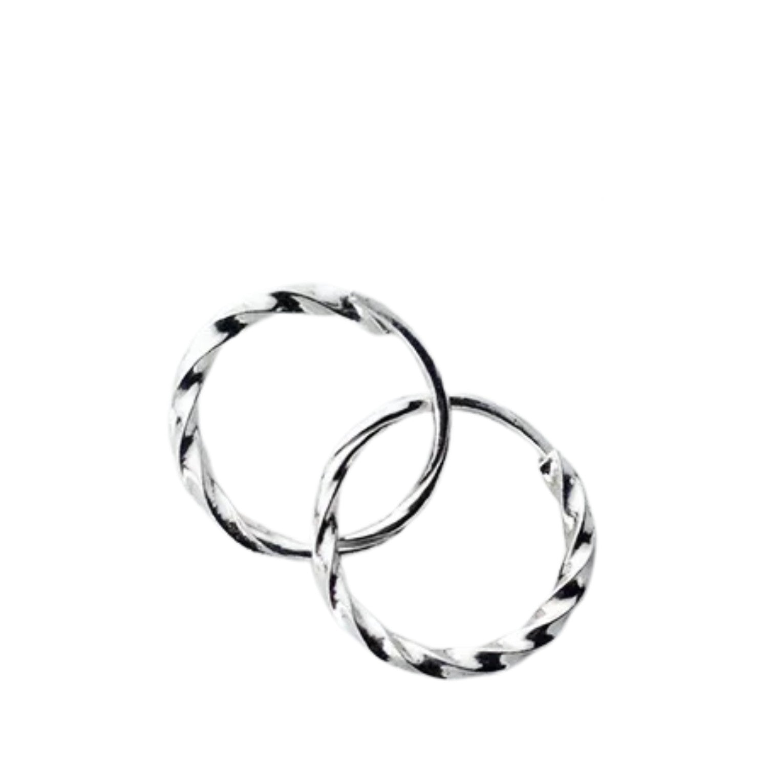 Women's Twisted Chain Earrings Handcrafted 925 Sterling Silver