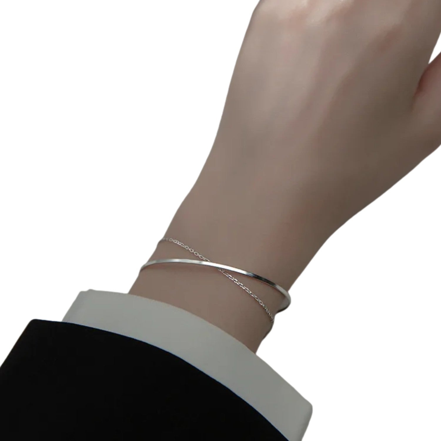 Women's Two-Layer Bracelet  Handcrafted 925 Sterling Silver