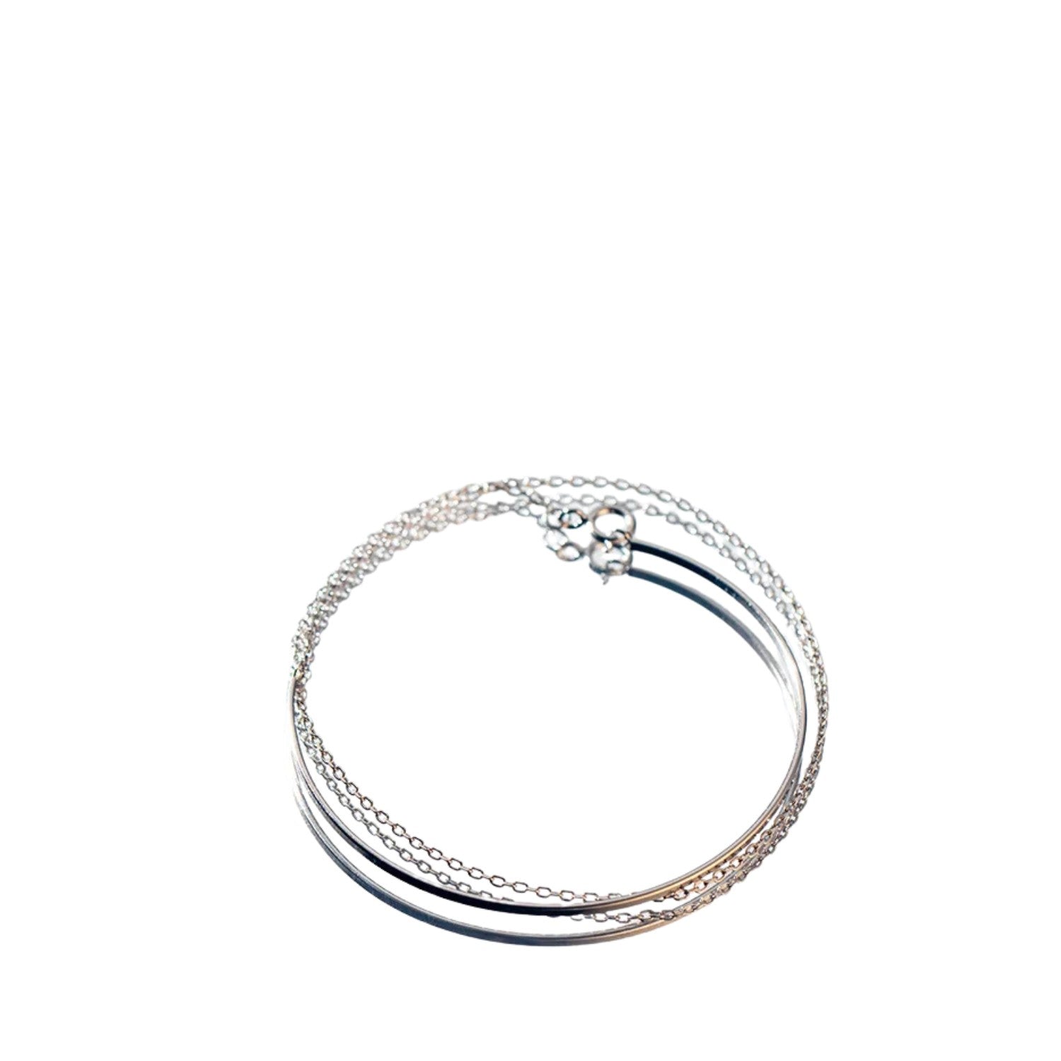 Women's Two-Layer Bracelet  Handcrafted 925 Sterling Silver