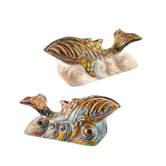 Wooden Whale Riding The Waves