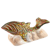 Wooden Whale Riding The Waves